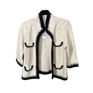 CABI Socialite Open Front Cable Knit Cardigan Sweater, Size M NWT